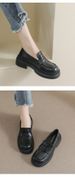 Platform Loafers Women's Retro Maillard British Style Small Leather Shoes Black Soft-soled Single Shoes_vogvips.com