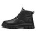 Martin Autumn 2023 New High-top British Style PU Mid-top Leather Shoes Men Black Work Boots Winter_vogvips.com