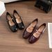 Vintage Hepburn Style Single Shoes Women's Summer Thick Heel With Shallow Mouth French Mary Jane Shoes_vogvips.com