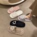 New Fashion Rhinestone Pearl Heart Furry For Women Autumn Winter Home Warm Floor Cotton Slippers_vogvips.com