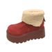 Women's Shoes Shaped Platform Snow Boots For Women, New Style, Petite, Height Increasing, Thick Soled, Fleece Lined, Extra Thick Cotton Shoes._vogvips.com
