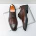 New Black And White Color-block Carved Brick Men's Shoes For Men's Business Leather British Derby Shoes Pointed Toe Banquet Wedding Leather Shoes_vogvips.com