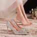 Women's Elegant Pointed Toe High Heels With Rhinestones Glittery Evening Party Wedding Shoes For Bride Bridesmaid Dress Bride Stiletto Heels_vogvips.com