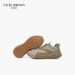 VICKI BROWN Men's Logo Print Patchwork Leather Platform Sneakers, Soft Padded Insole Comfort Non Slip Rubber Sole Fashion Casual Daily Walking Shoes_vogvips.com