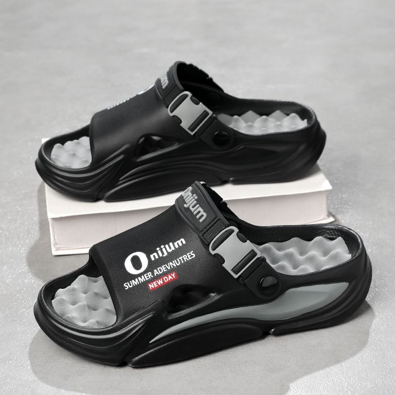 Summer Men's Massage Outdoor Sandals Beach Comfortable Indoor Slides Water Clogs Casual Shoes Men Women Home Slippers_vogvips.com
