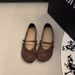 Round-toe Retro Soft-soled For Women, 2025 Spring Forest-style Flat Mary Jane Shoes, Ballet Granny Shoes_vogvips.com