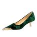 237-30 Banquet Chinese Style Women's Shoes, Stiletto Mid-Heel, Shallow Mouth, Metal Pointed Toe, Floral Embossed Suede_vogvips.com