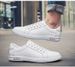 Men's Board Shoes Breathable Soft Sole First Layer Cowhide Sports White Shoes Running Shoes_vogvips.com