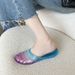 Summer New Crystal Closed-Toe Women, Fashionable Flat Sandals Outdoor Wear, Non-Slip Hollow Jelly Shoes For Home Use_vogvips.com