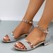 Women's Shoes Summer Bright Leather Low Heeled Thick Heel Open Toed Heel One Line Leather Buckle Versatile Women's Fashion Sandals_vogvips.com