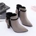 2021 Autumn Winter New Fashion Pointed Toe Chunky Heel Suede Solid Color Short Boots For Women_vogvips.com