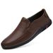 Large Size Men's Shoes Men's Casual Leather Shoes Soft-soled Beanie Shoes_vogvips.com