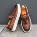 Suitable For All Seasons Minimalist White Trendy Men's Slip-On Fish Scale Embossed Casual Leather Loafers_vogvips.com