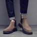 Chelsea Boots Leather Comfortable Breathable Retro Short Boots Casual Korean High-top Platform Men's Shoes_vogvips.com