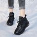 2024 Winter Shallow Mouth Short For Women Genuine Martin Top Layer Cowhide Retro Leather With Fleece Soft Sole Women's_vogvips.com
