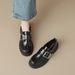 One-word Buckle With Platform Loafers Women's Retro British Small Leather Shoes Soft-soled Single Shoes Women_vogvips.com