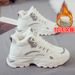 Summer High-Top Fleece-Lined Thickened Warm Cotton Sports Sneakers Men's Casual White Trendy Snow Winter Shoes_vogvips.com