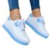 Summer Platform Shoes For Women Round Toe Lace-Up Casual Sports Single Shoes Plus Size Black And White Two Tone All Season_vogvips.com