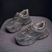 Dad's Women's Autumn New Breathable Mesh Sports Korean Version Versatile Thick Sole Casual Running Sh, Trendy_vogvips.com