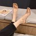 Transparent High Heels Women's Sandals Summer New Square Toe Crystal Chunky Heel One Strap Fashion Large Size Outdoor_vogvips.com