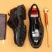 High-grade leather shoes with bright face for men cowhide inner three thick Demenc shoes_vogvips.com