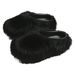 Fuzzy Mule Slippers For Women & Men - Plush Faux Fur House Shoes With Thick Platform Sole, Non-Slip & Comfortable Indoor Outdoor Slides_vogvips.com