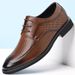 Black Round Toe Slip-Resistant Dress Shoes For Men Wide Fit Comfortable Business Footwear_vogvips.com