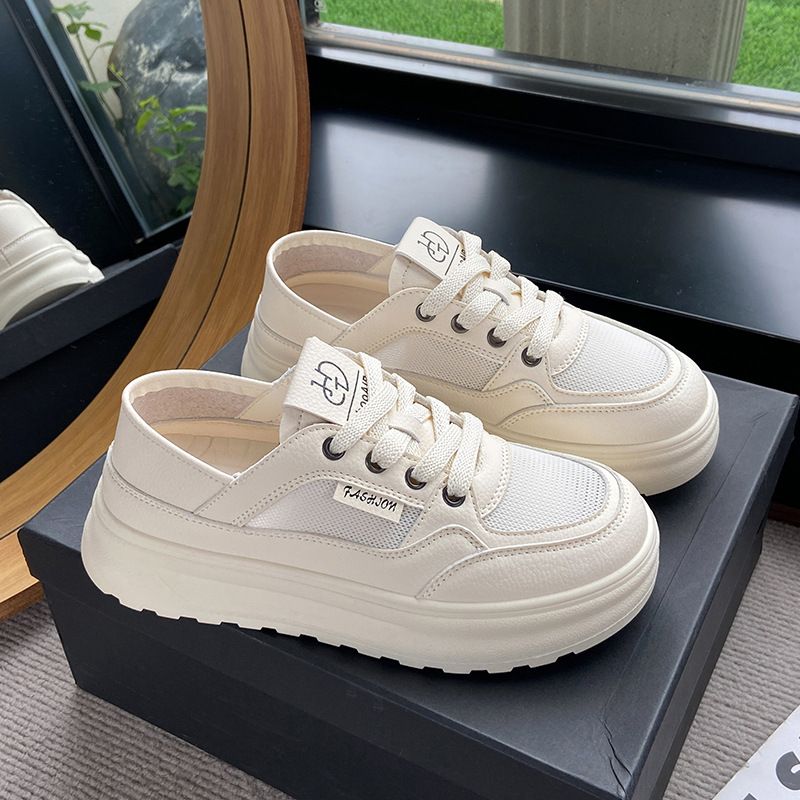 New Thick Soled Height Enhancing White Shoes For Women Versatile Fashionable Breathable Casual Sports Shoes_vogvips.com