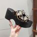 Plus Size High Heeled Sandals For Women Summer Thick Soled Buckle Shoes_vogvips.com