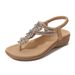 2025 Summer New Rhinestone Beaded Soft Comfortable Vacation Beach Wedge Sandals For Women_vogvips.com