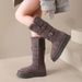 Tall Snow Boots Women's Thick-soled Piled Thickened Medium And Long Snow Cotton Boots Cotton Shoes_vogvips.com