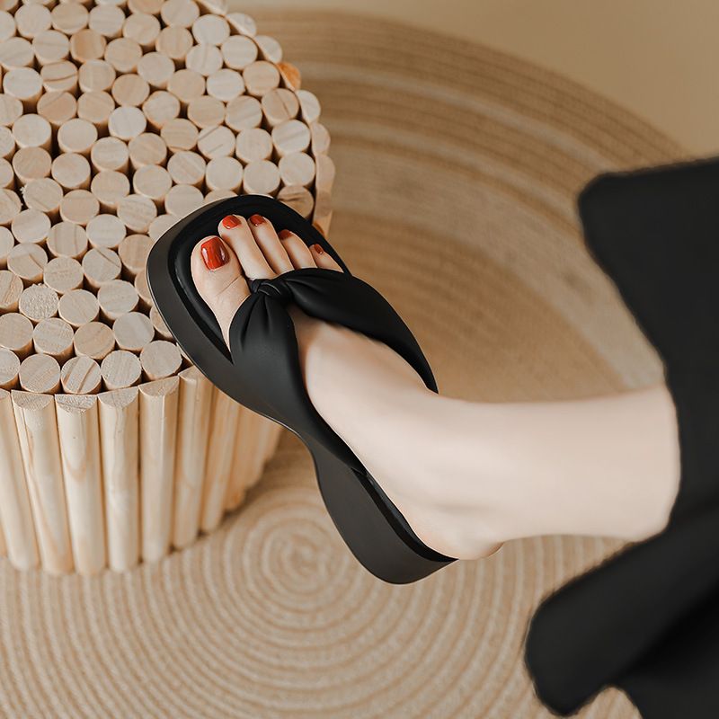 Women's Thick-sod Flip-flops For Summer 2026, New Fashion Japanese Sty, Comfortab Slip-on Sandals With Platform_vogvips.com