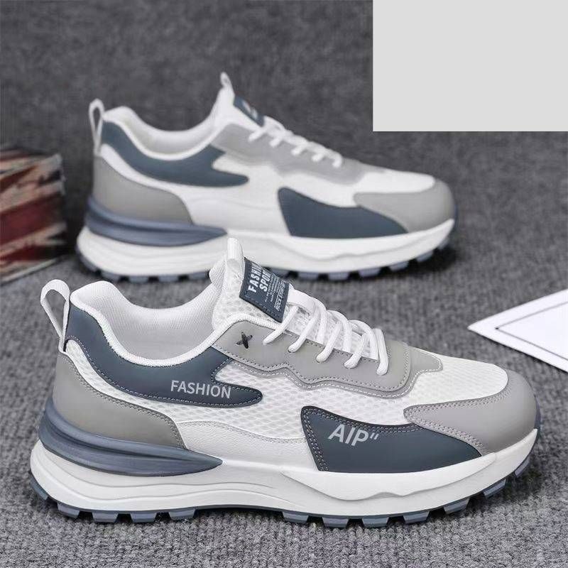 Men's Breathable Mesh Casual Sneakers With Thick Sole For Comfort And Style, Lightweight And Supportive For Daily Wear_vogvips.com