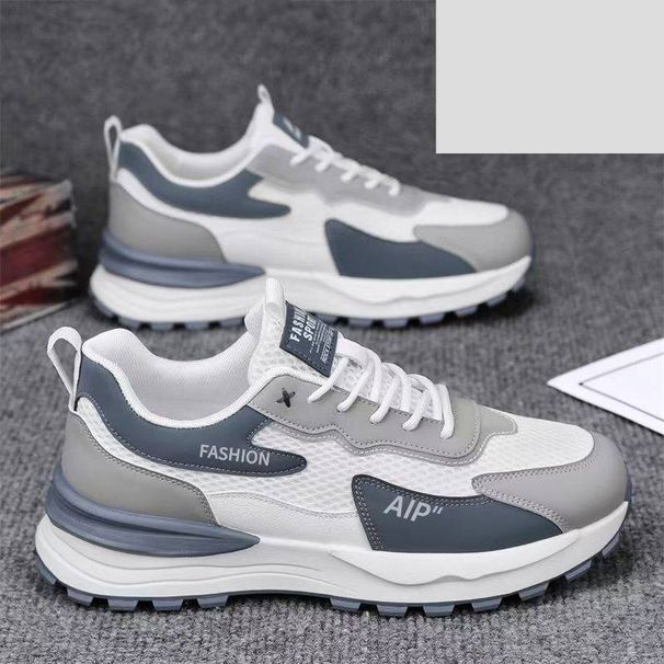 Men's Breathable Mesh Casual Sneakers With Thick Sole For Comfort And Style, Lightweight And Supportive For Daily Wear_vogvips.com