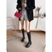 French Style For Women In Autumn And Winter 2025, New V-Neck High Small Tube Circumference Heel Long Boots, Thick Soled_vogvips.com