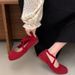 Fashionable Pink Ballet Flats For Women 2025 New Summer Soft Sole Mary Jane Shoes To Match Dresses_vogvips.com