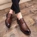 Euro Step Brogue For Men With Carved Pattern, Hidden Wedge, Korean British Style, Business Pointed Toe, Trendy Wedding Shoes,_vogvips.com