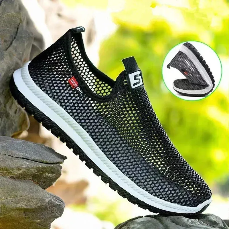 Summer Walking Sneakers Sport Lightweight Casual Hiking Men Breathable Aqua Shoes Man Outdoor Footwear 251113_vogvips.com