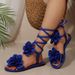 Bohemian Flat Soled Lace Up For Fashionable And Casual With A Thin Sole Heavy Duty Sandals Women_vogvips.com