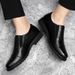 Euro Step Business Casual Three-Joint Security Uniform Work Black Four Seasons Leather Soft Sole Non-Slip Men's Shoes_vogvips.com