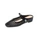 796-19 Square Toe Woven Hollow Breathable Hidden Heel Backle Single For Women Spring Summer One Strap Caual Flat_vogvips.com