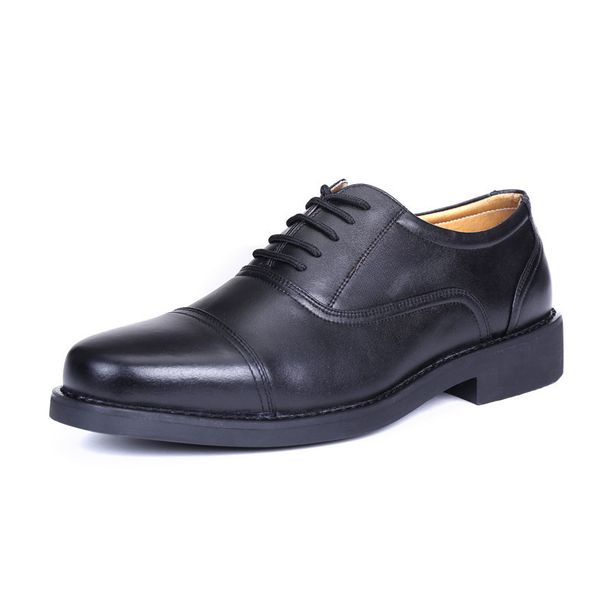 Minimalist Slip-On Three-Joint Cowhide Lace-Up Business Three-Section Formal Security Work Three-Point Leather Shoes_vogvips.com