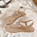 Cross-border Plus-size Butterfly Sandals, Summer Seaside Beach Shoes, High-end Flat Fairy-style Rhinestone Vacation_vogvips.com