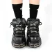 2024 New Punk Style Laces Heel Height 6CM Platform Rock Boots Metal Decoration Womens Sports Shoes T240530_vogvips.com