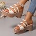 Women's High Heeled Sandals Bow Design Summer Open Toe European American Style Plus Size Platform Sandals_vogvips.com