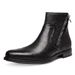 European Warm Series Autumn Winter Martin Genuine Leather Top Layer Cowhide Ankle Boots Zipper Patchwork Men's Shoes Height Increasing_vogvips.com