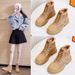 Meh Yellow Summer New Style Height-Increaing Genuine Leather Martin For Women Outdoor Veratile Thick-Soled Short_vogvips.com