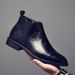 Thick-soled Tooling Boots Men's Retro Leather Outdoor Locomotive Boots Heightening Zipper Leather Martin Boots Men's Short Boots_vogvips.com