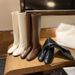 British Style Knight For Women, Autumn Martin Slimming Square Toe Chunky Heels, High Tube Straight Boots, Over-the-Knee_vogvips.com