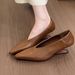 French-style Wedge Heel Pointed-toe Shallow Single Women, Elegant And Simple, Suitable For Commuting, Small Leather_vogvips.com
